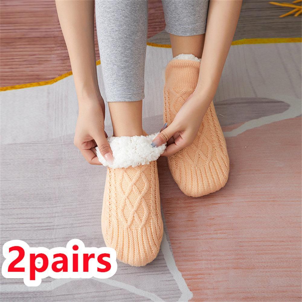 Winter Woolen Socks Women Thicken Warm Home Bedroom Socks Slippers Men Non-slip Foot Warmer Snow Socks Calcetines Mujer - Homey Footwear