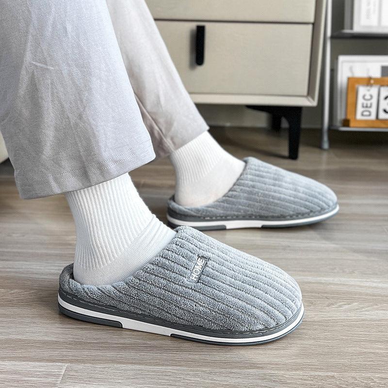 Solid Color Simple Cotton Slippers - Homey Footwear