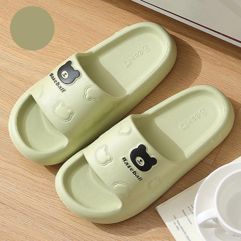 Cute Cartoon Bear Slippers For Women Summer Indoor - Homey Footwear