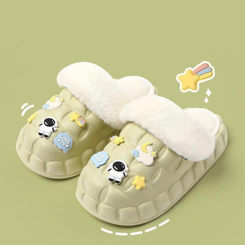 Winter Slippers Indoor Non-slip Waterproof Warm Detachable Home Shoes For Kids - Homey Footwear