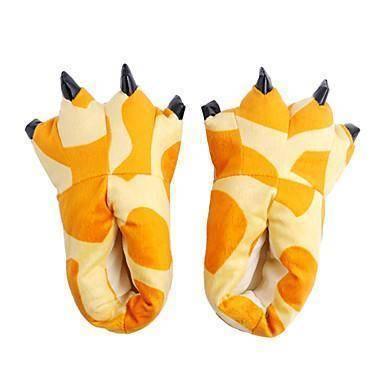 Winter Soft Warm Dinosaur Paw Funny Slippers for Men Women Kids Parent-child Home House Slipper Shoes Room Cotton Shoes - Homey Footwear