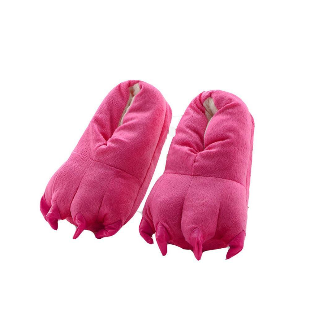 Winter Soft Warm Dinosaur Paw Funny Slippers for Men Women Kids Parent-child Home House Slipper Shoes Room Cotton Shoes - Homey Footwear