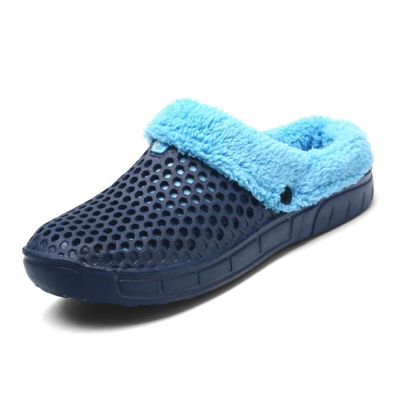 Fuzzy Plush Garden Clogs Mules Slippers Home Indoor Couple Slippers - Homey Footwear