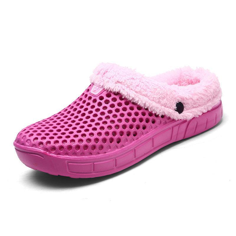 Fuzzy Plush Garden Clogs Mules Slippers Home Indoor Couple Slippers - Homey Footwear