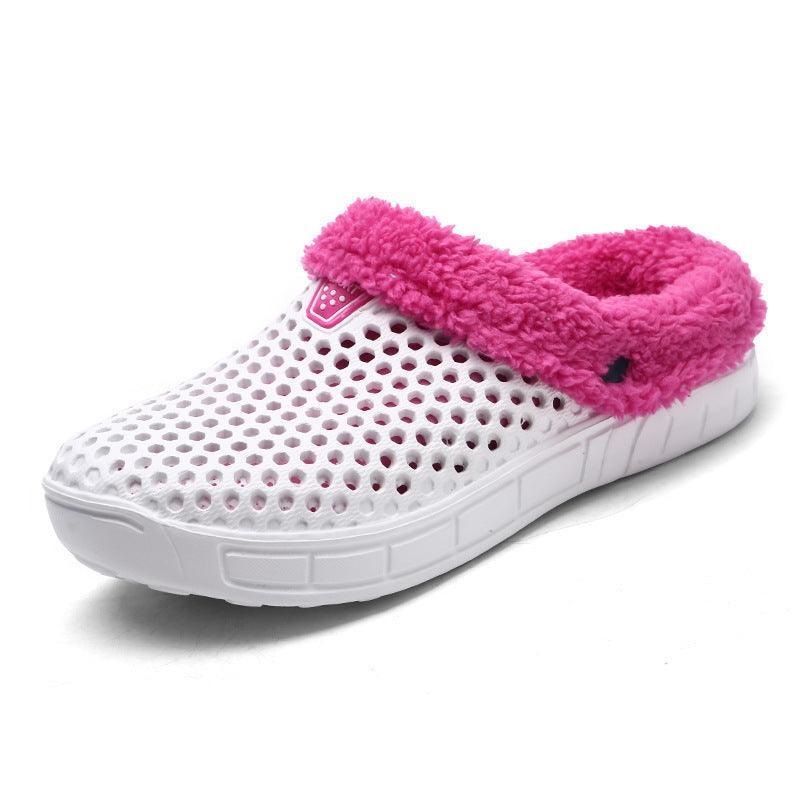 Fuzzy Plush Garden Clogs Mules Slippers Home Indoor Couple Slippers - Homey Footwear