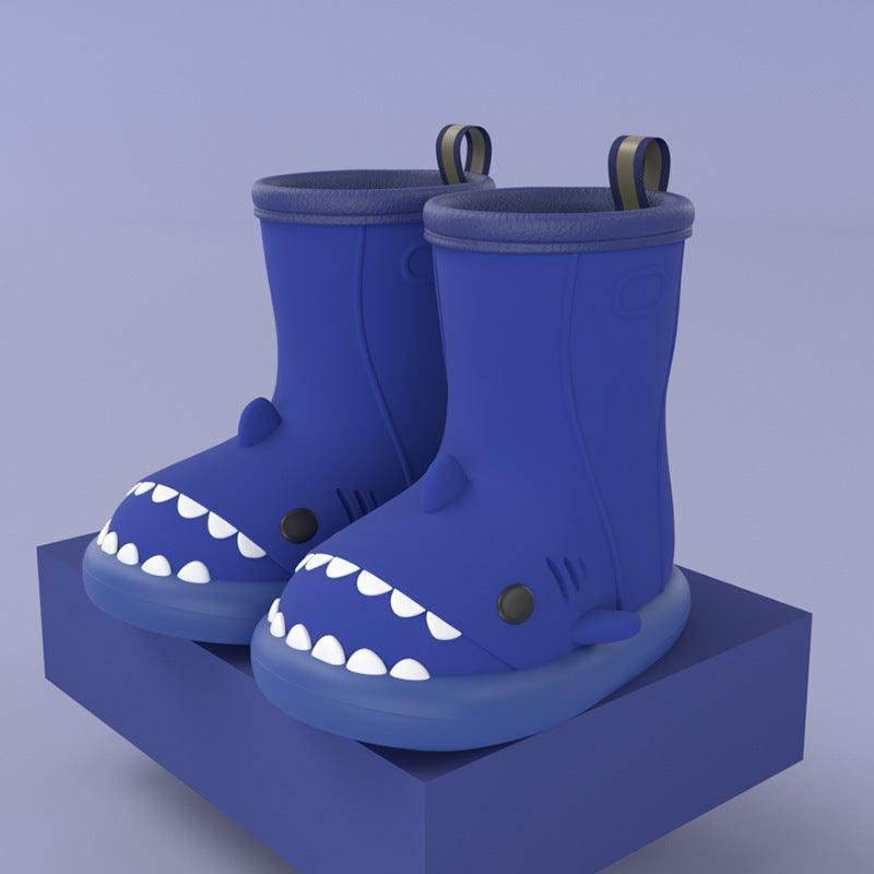 Children Boys Girls Cute Cartoon Waterproof Shoes Safety Rubber Shark Slippers Kids Rain Boots - Homey Footwear