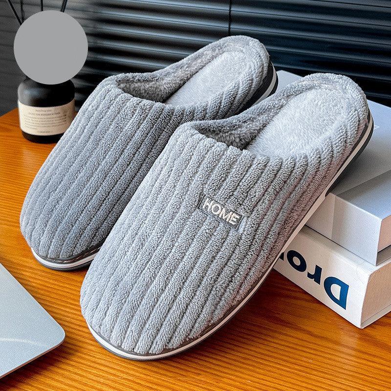 Solid Color Simple Cotton Slippers - Homey Footwear