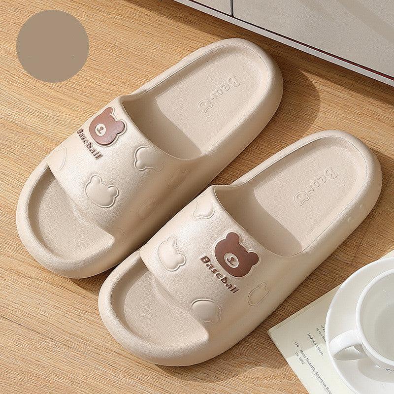 Cute Cartoon Bear Slippers For Women Summer Indoor - Homey Footwear