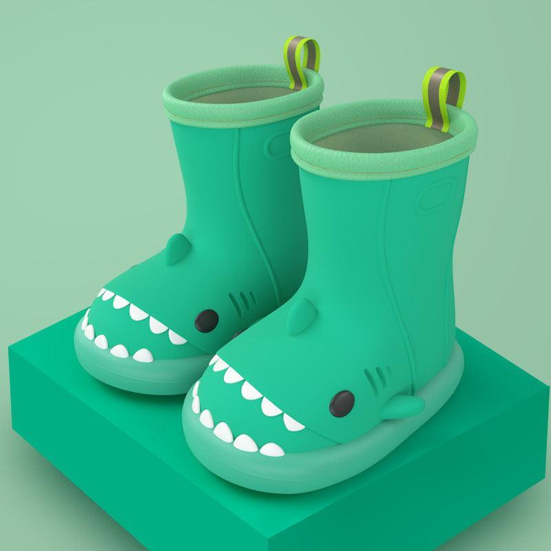 Children Boys Girls Cute Cartoon Waterproof Shoes Safety Rubber Shark Slippers Kids Rain Boots - Homey Footwear