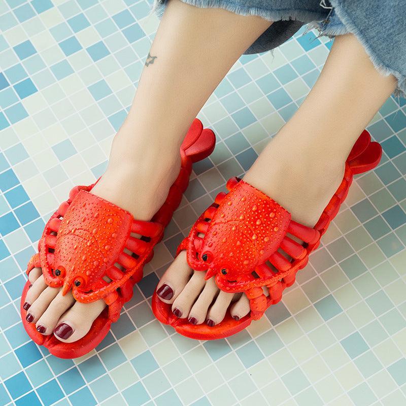 Cute Lobster Slippers For Kids Women Men Summer Beach Shoes - Homey Footwear