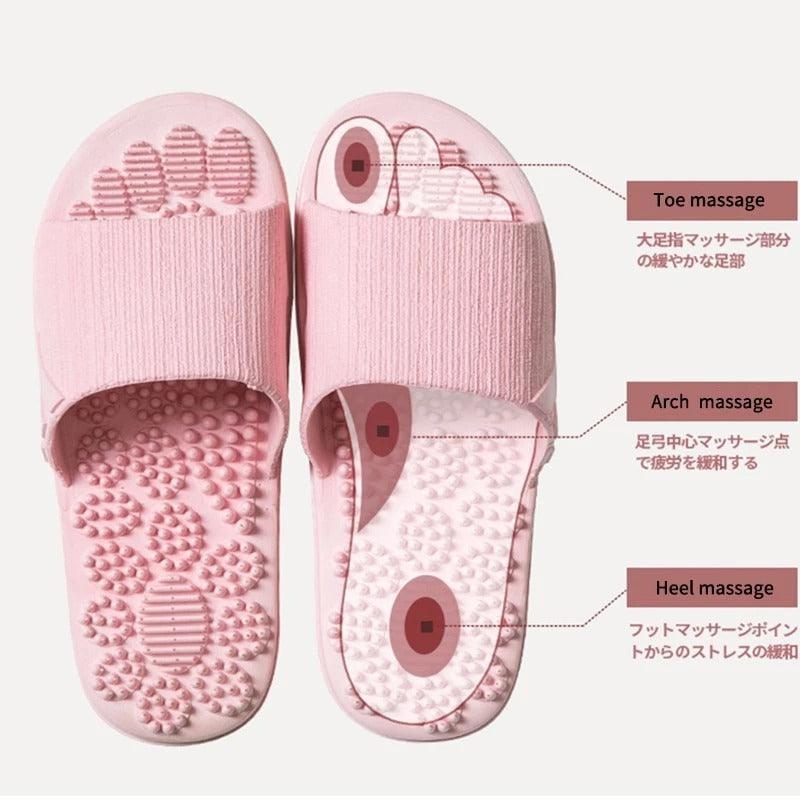 Reflexology Foot Massage Slippers Bath Slippers Tension Relief Acupuncture - Homey Footwear