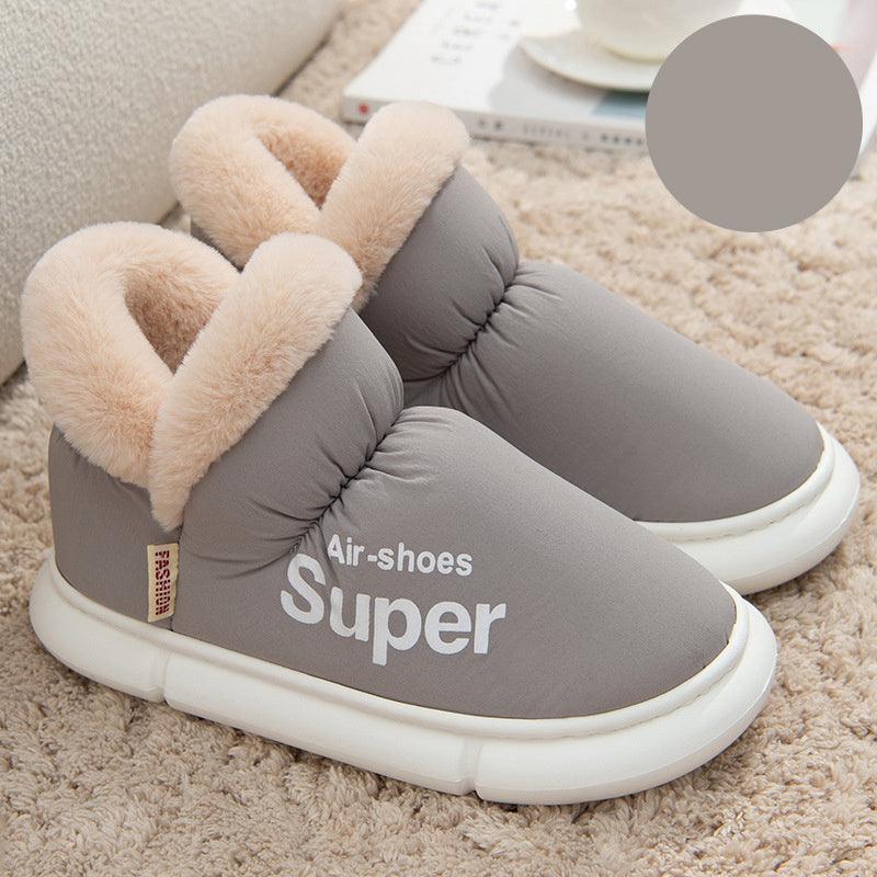 Warm House Shoes Plush Fleece High Back Heel Slippers - Homey Footwear