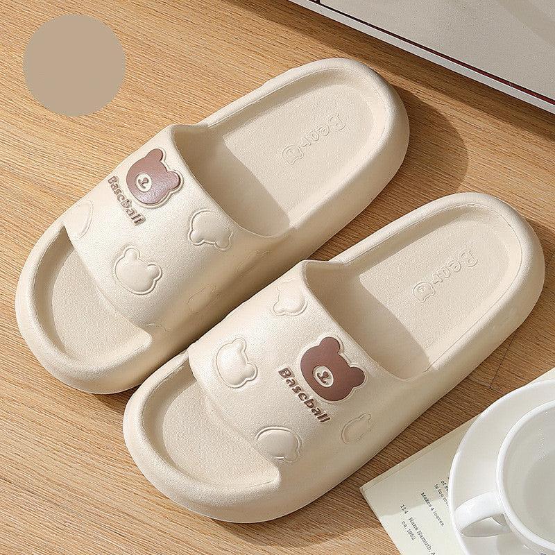 Cute Cartoon Bear Slippers For Women Summer Indoor - Homey Footwear