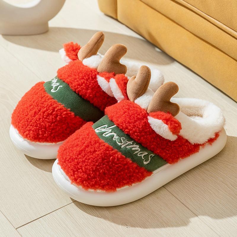 Christmas Shoes Winter Home Slippers Elk Soft Cozy - Homey Footwear