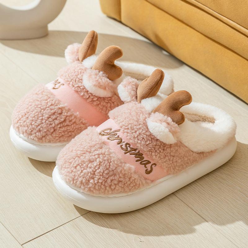 Christmas Shoes Winter Home Slippers Elk Soft Cozy - Homey Footwear