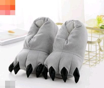 Winter Soft Warm Dinosaur Paw Funny Slippers for Men Women Kids Parent-child Home House Slipper Shoes Room Cotton Shoes - Homey Footwear