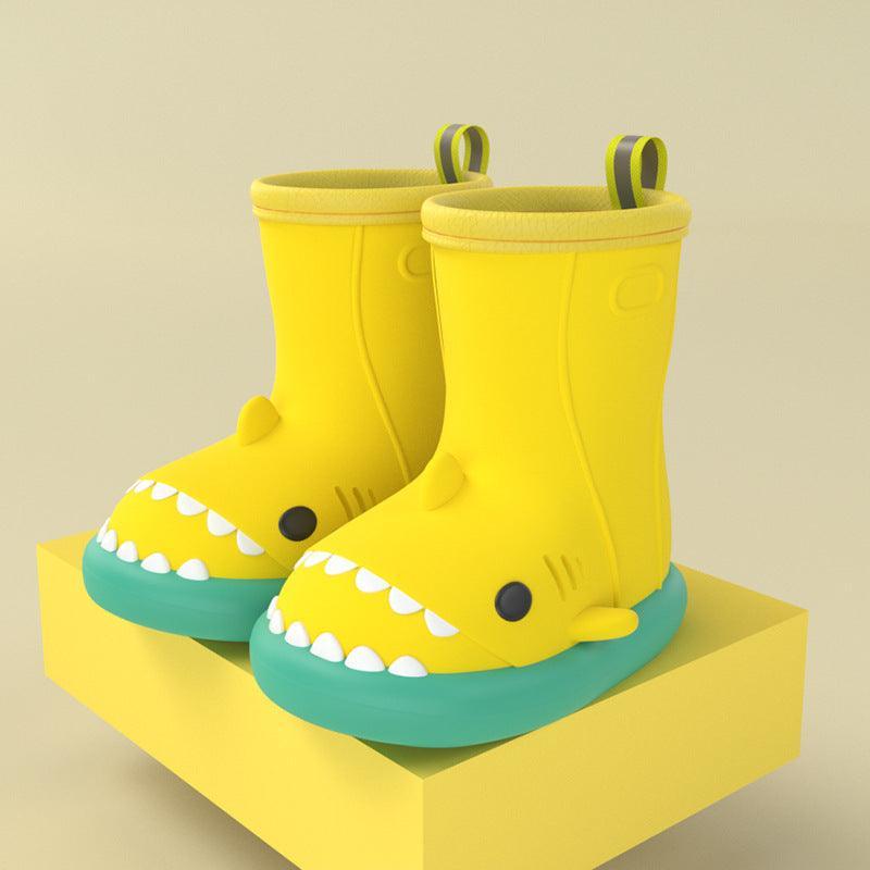 Children Boys Girls Cute Cartoon Waterproof Shoes Safety Rubber Shark Slippers Kids Rain Boots - Homey Footwear