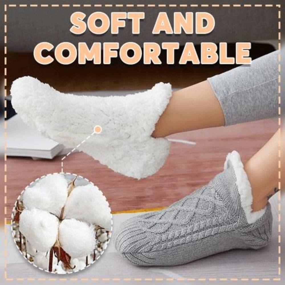 Winter Woolen Socks Women Thicken Warm Home Bedroom Socks Slippers Men Non-slip Foot Warmer Snow Socks Calcetines Mujer - Homey Footwear