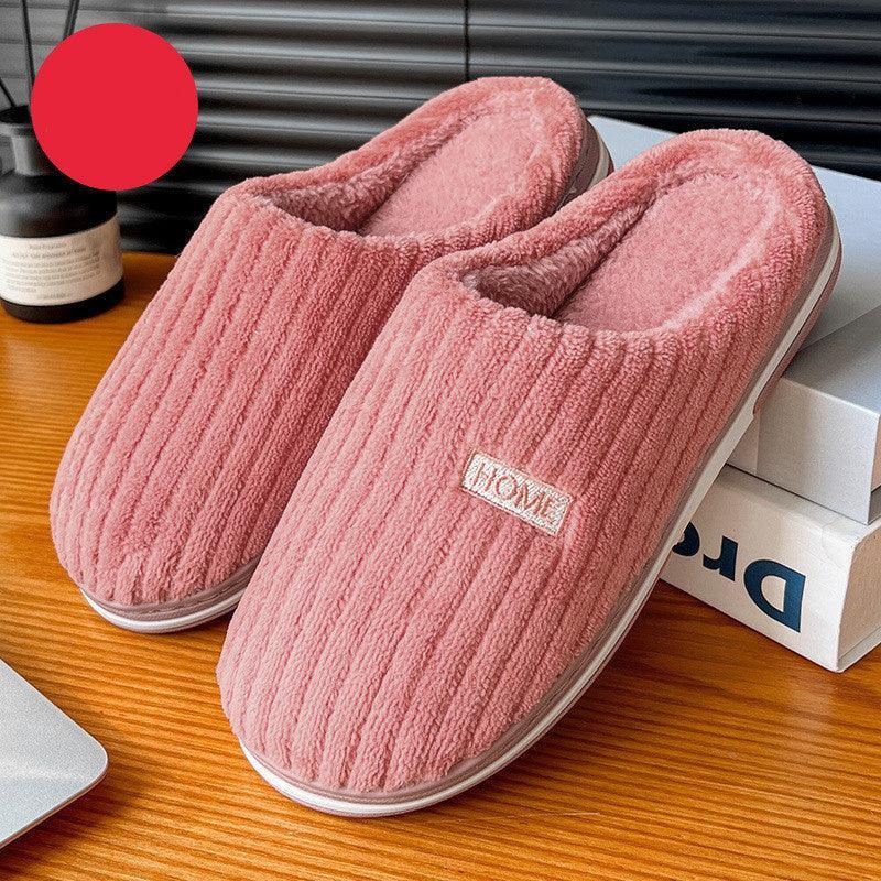 Solid Color Simple Cotton Slippers - Homey Footwear