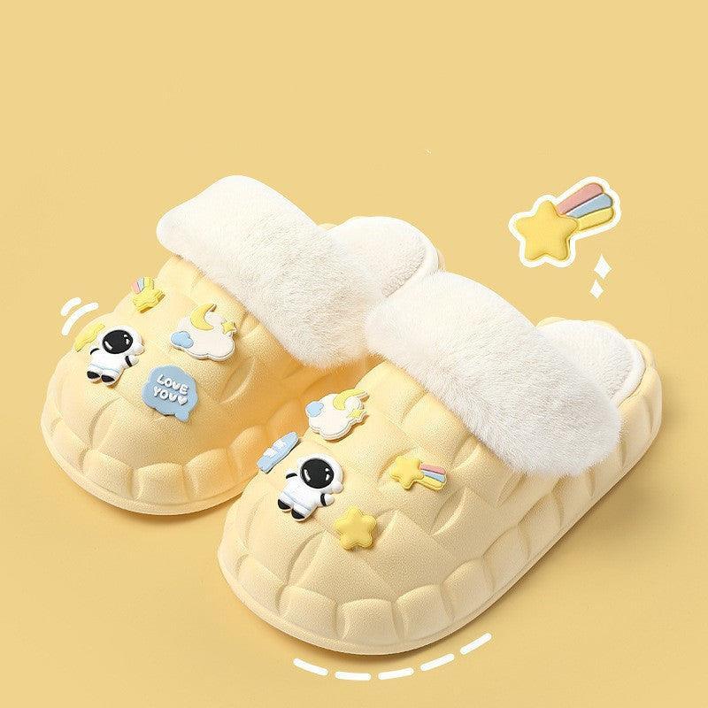 Winter Slippers Indoor Non-slip Waterproof Warm Detachable Home Shoes For Kids - Homey Footwear