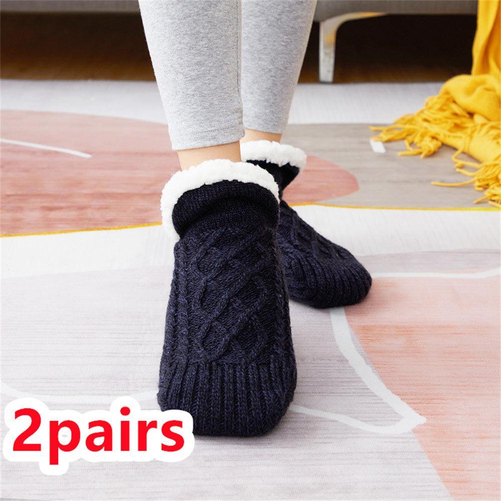 Winter Woolen Socks Women Thicken Warm Home Bedroom Socks Slippers Men Non-slip Foot Warmer Snow Socks Calcetines Mujer - Homey Footwear