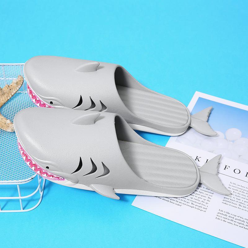 Shark Slippers Beach Shoes Home Flat Slippers - Homey Footwear