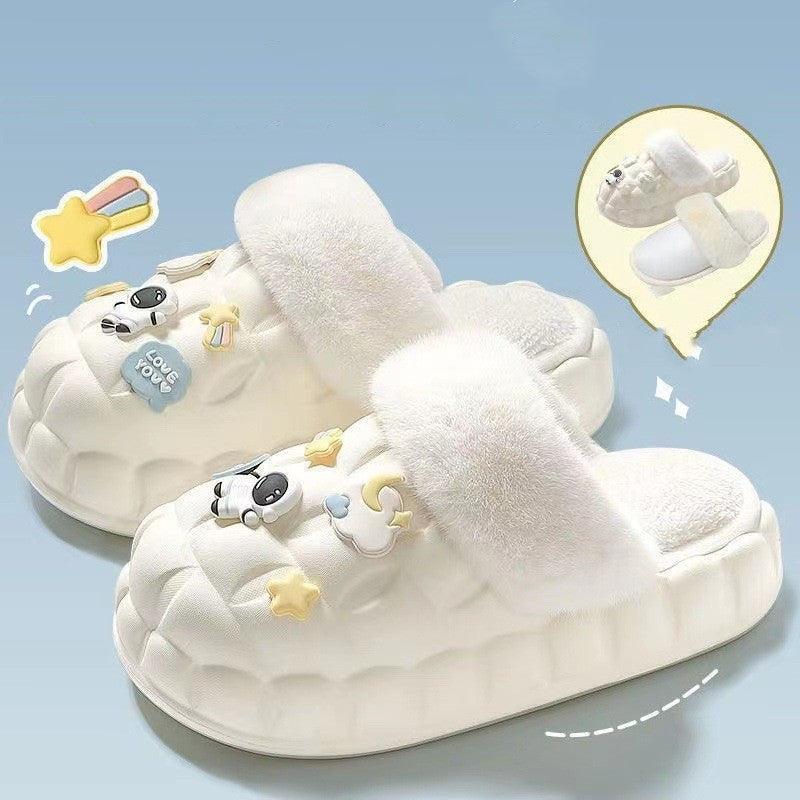 Winter Slippers Indoor Non-slip Waterproof Warm Detachable Home Shoes For Kids - Homey Footwear