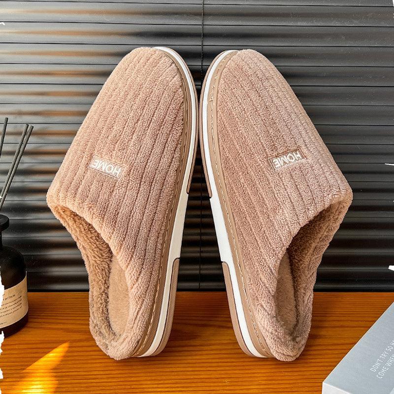 Solid Color Simple Cotton Slippers - Homey Footwear