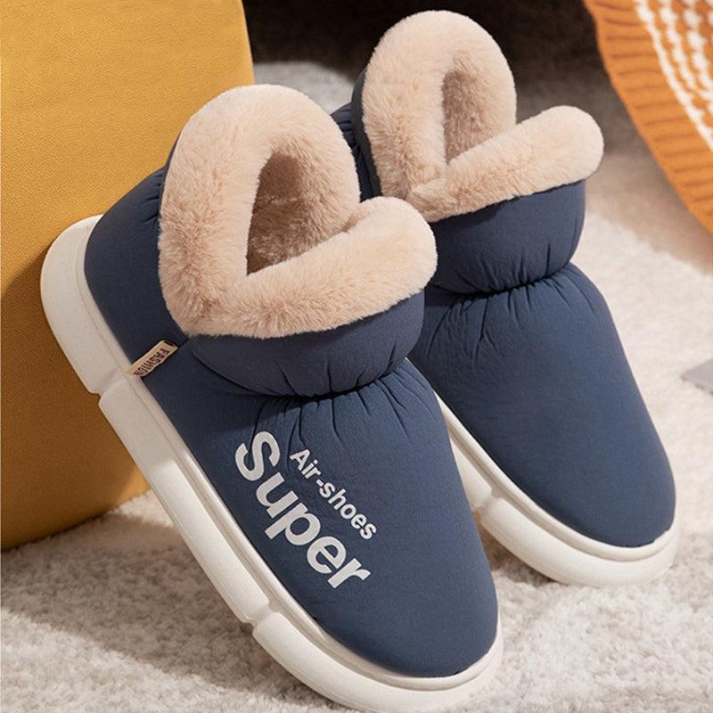 Warm House Shoes Plush Fleece High Back Heel Slippers - Homey Footwear