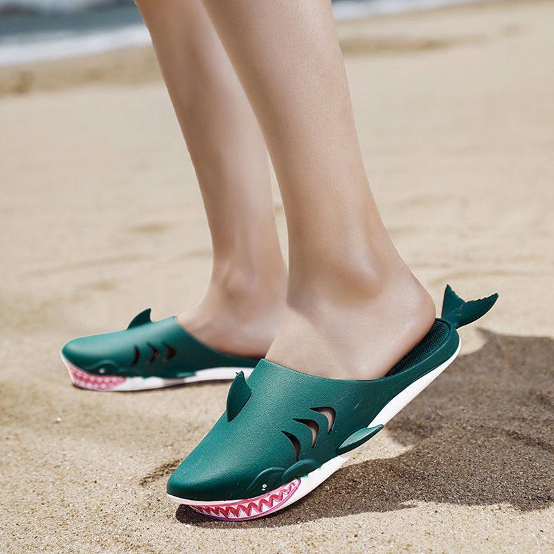 Shark Slippers Beach Shoes Home Flat Slippers - Homey Footwear