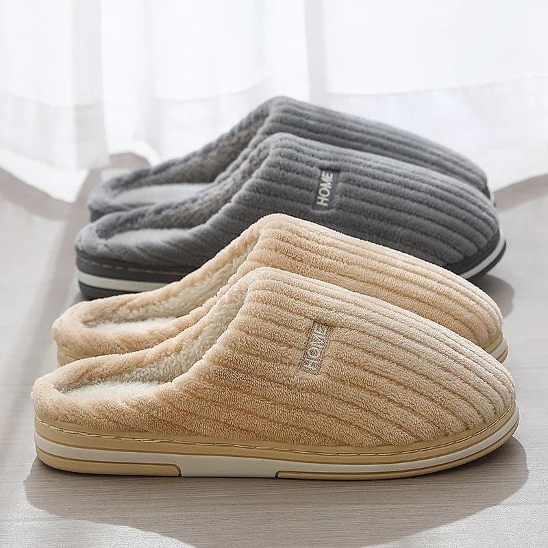 Solid Color Simple Cotton Slippers - Homey Footwear