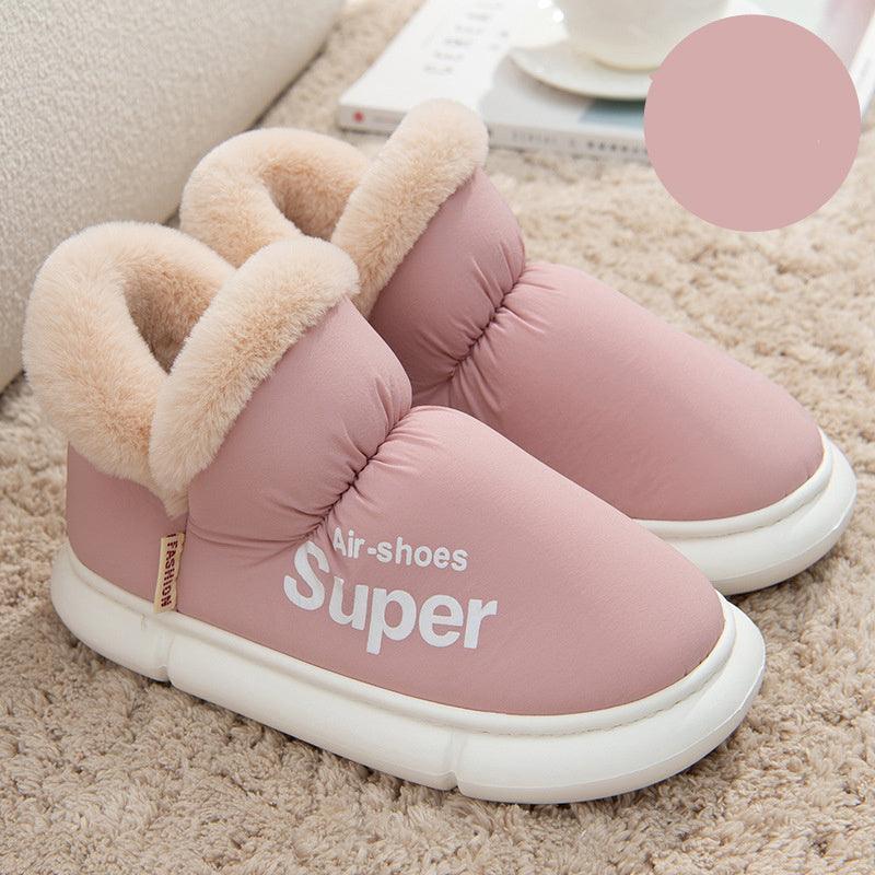 Warm House Shoes Plush Fleece High Back Heel Slippers - Homey Footwear