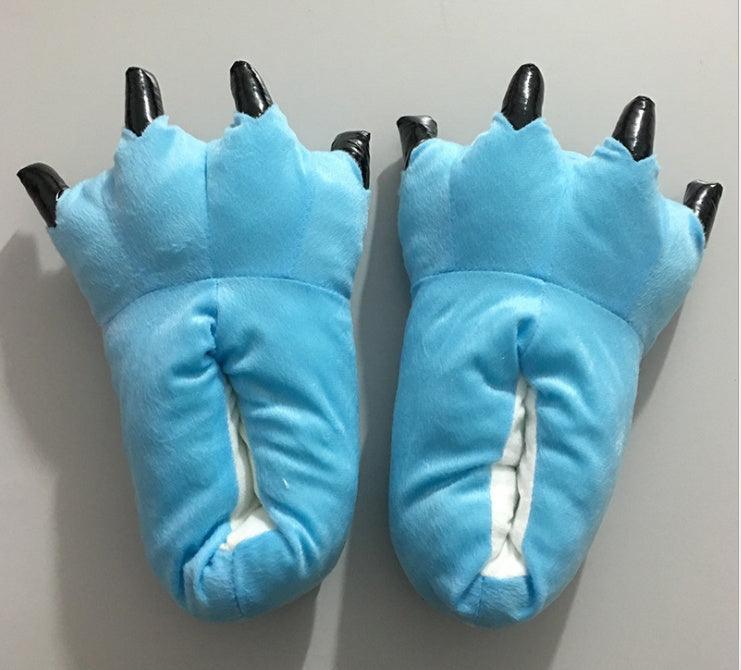 Winter Soft Warm Dinosaur Paw Funny Slippers for Men Women Kids Parent-child Home House Slipper Shoes Room Cotton Shoes - Homey Footwear