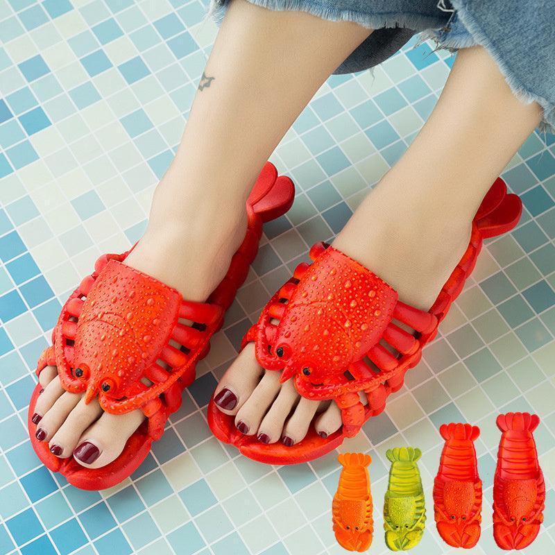 Cute Lobster Slippers For Kids Women Men Summer Beach Shoes - Homey Footwear