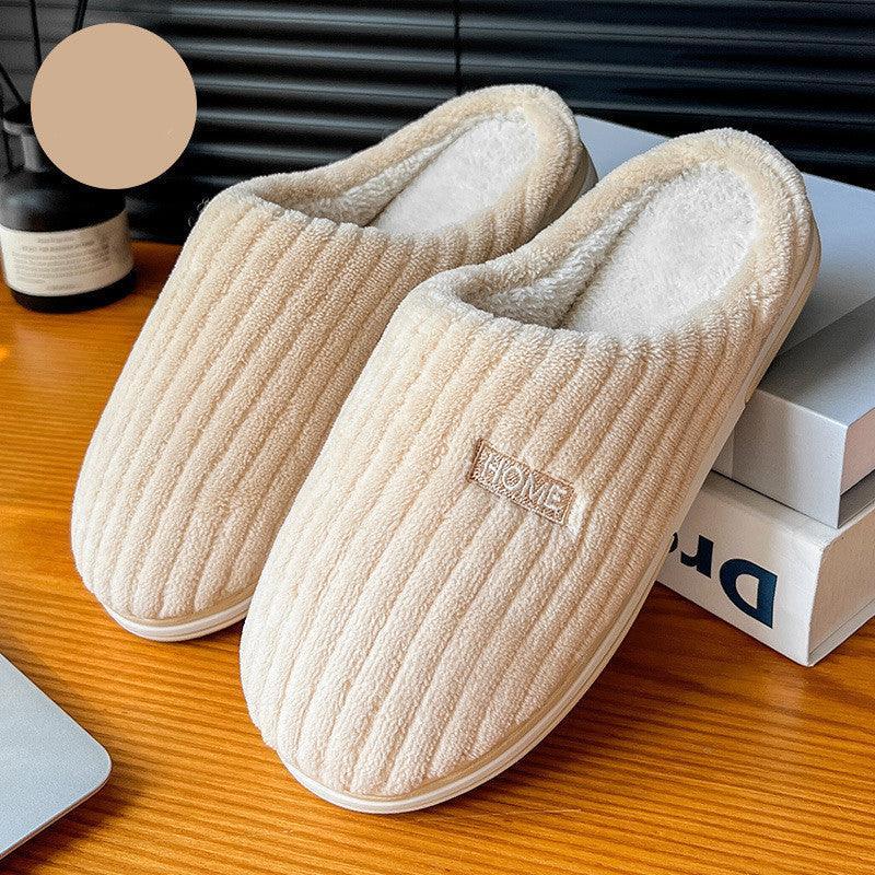 Solid Color Simple Cotton Slippers - Homey Footwear