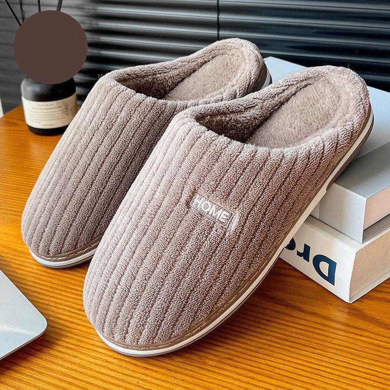 Solid Color Simple Cotton Slippers - Homey Footwear