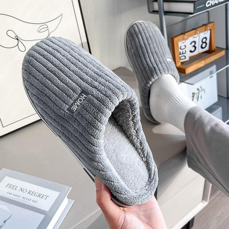 Solid Color Simple Cotton Slippers - Homey Footwear