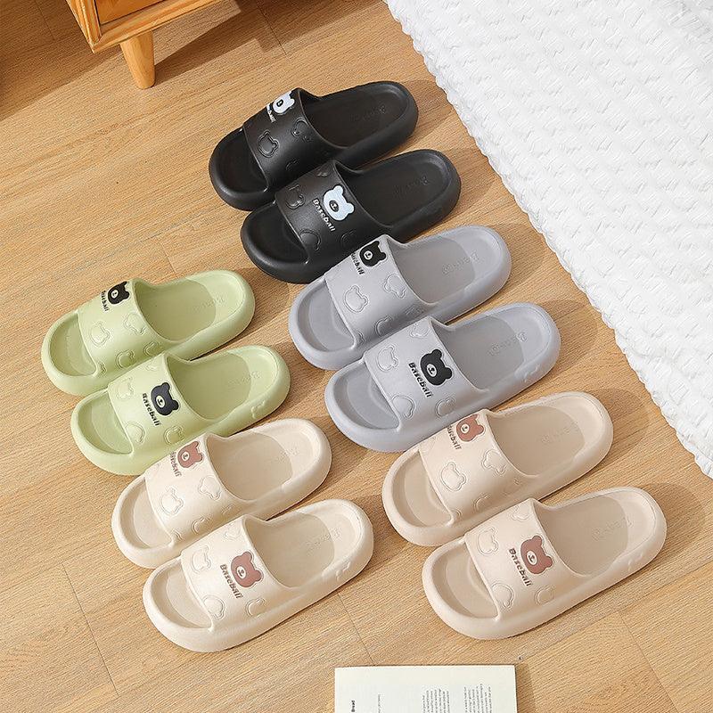 Cute Cartoon Bear Slippers For Women Summer Indoor - Homey Footwear