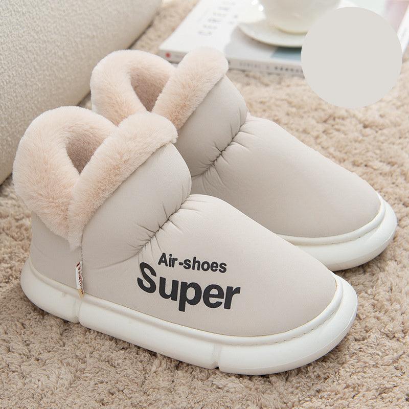 Warm House Shoes Plush Fleece High Back Heel Slippers - Homey Footwear