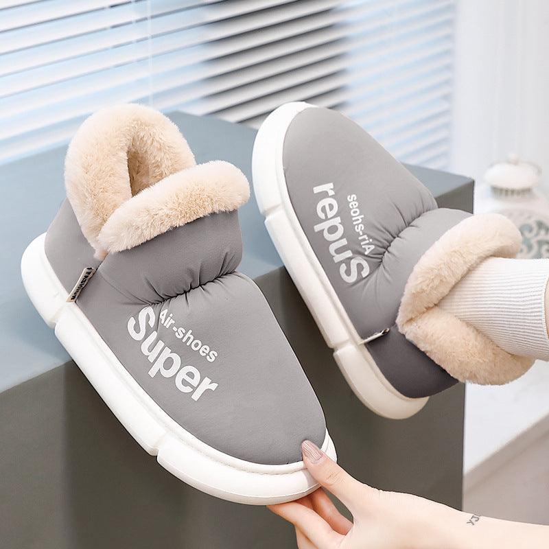 Warm House Shoes Plush Fleece High Back Heel Slippers - Homey Footwear