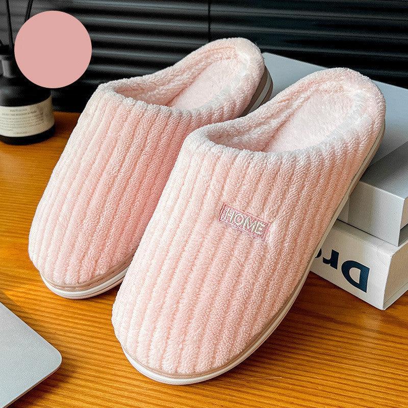 Solid Color Simple Cotton Slippers - Homey Footwear