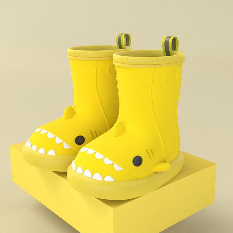 Children Boys Girls Cute Cartoon Waterproof Shoes Safety Rubber Shark Slippers Kids Rain Boots - Homey Footwear