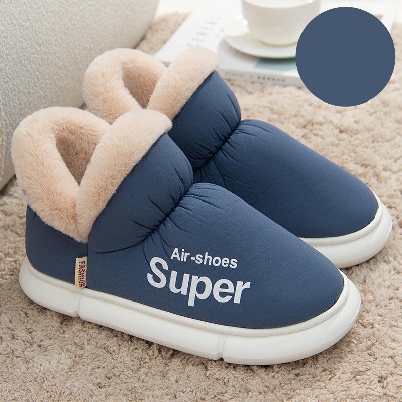 Warm House Shoes Plush Fleece High Back Heel Slippers - Homey Footwear