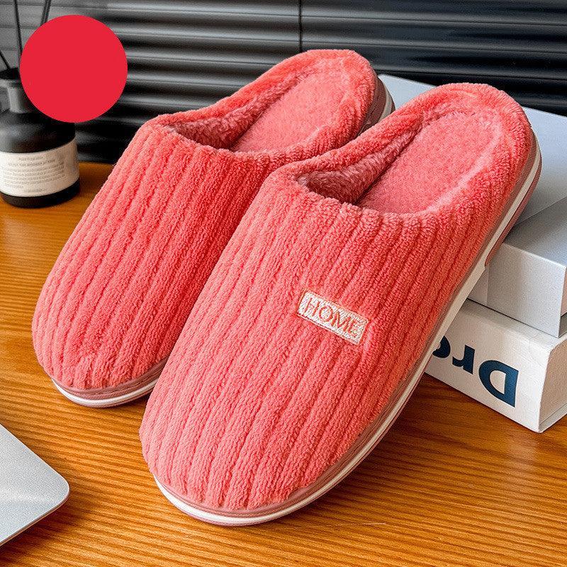 Solid Color Simple Cotton Slippers - Homey Footwear