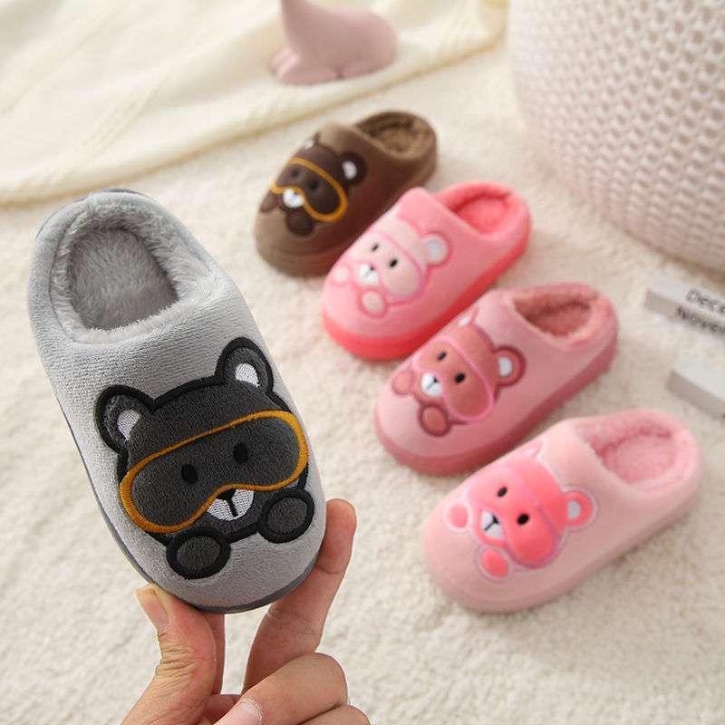 Big Kids Slippers Non-slip Thick Cute Baby Cotton Slippers - Homey Footwear